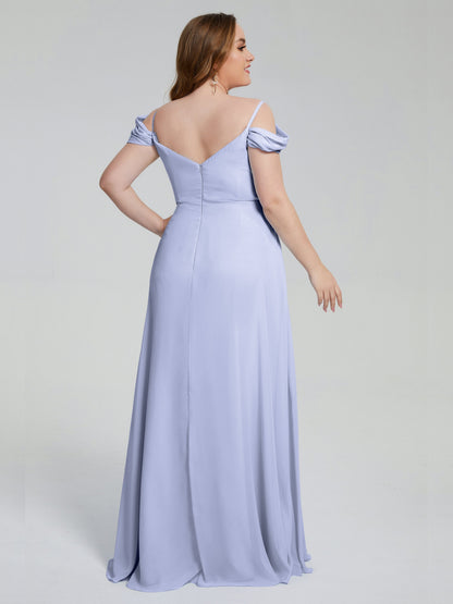 Gracie Detachable Straps Plus Size Long Bridesmaid Dresses
