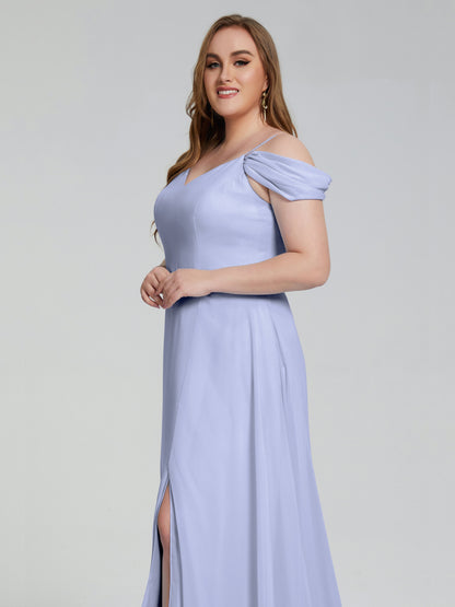 Gracie Detachable Straps Plus Size Long Bridesmaid Dresses