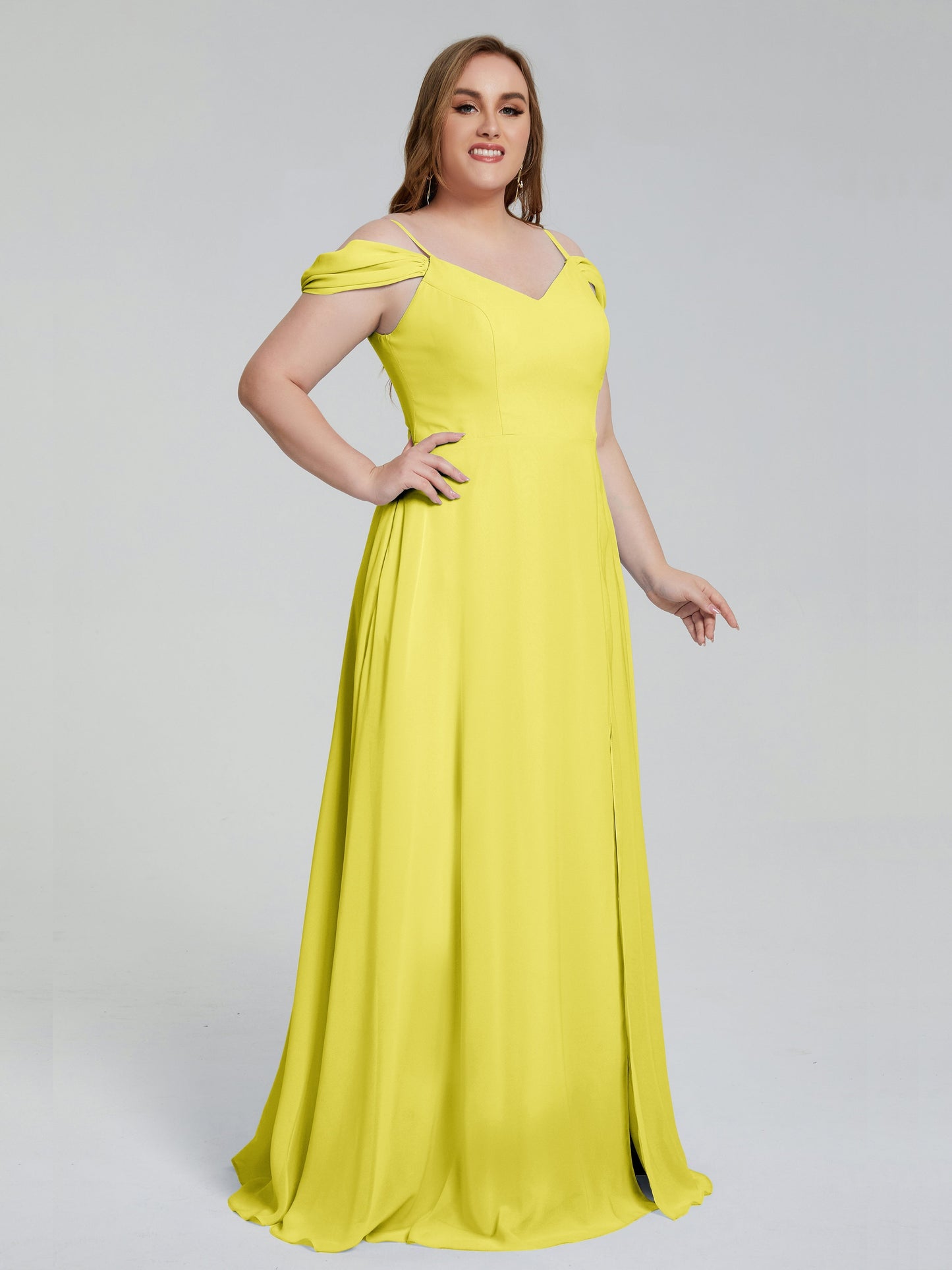 Gracie Detachable Straps Plus Size Long Bridesmaid Dresses