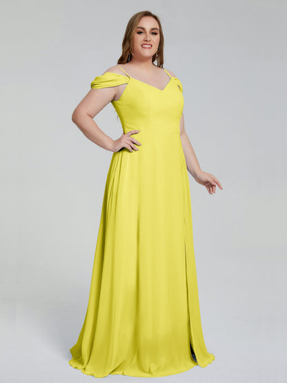 Gracie Detachable Straps Plus Size Long Bridesmaid Dresses