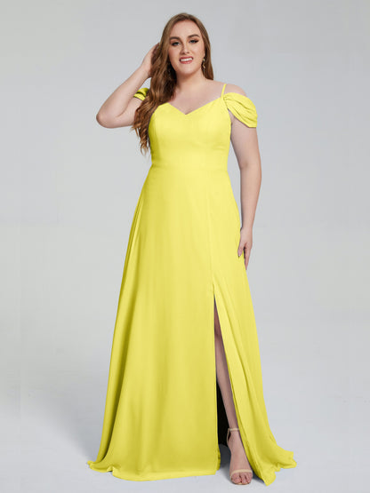 Gracie Detachable Straps Plus Size Long Bridesmaid Dresses