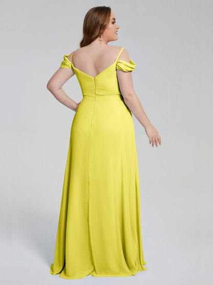 Gracie Detachable Straps Plus Size Long Bridesmaid Dresses