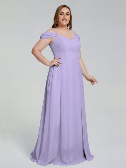 Gracie Detachable Straps Plus Size Long Bridesmaid Dresses