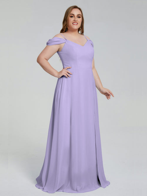 Gracie Detachable Straps Plus Size Long Bridesmaid Dresses