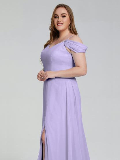 Gracie Detachable Straps Plus Size Long Bridesmaid Dresses