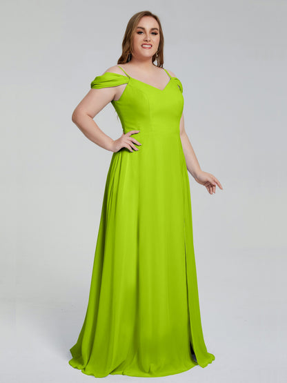 Gracie Detachable Straps Plus Size Long Bridesmaid Dresses