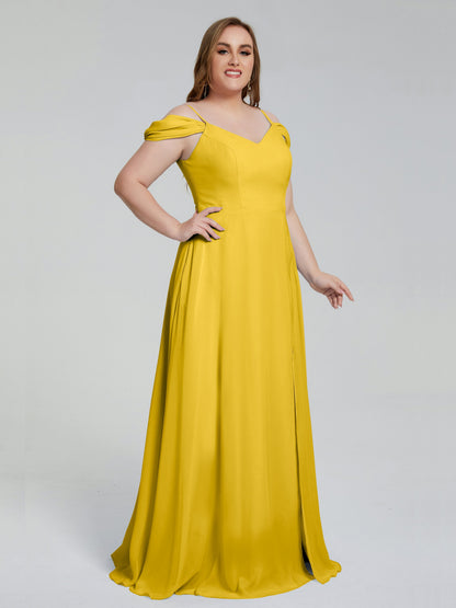 Gracie Detachable Straps Plus Size Long Bridesmaid Dresses