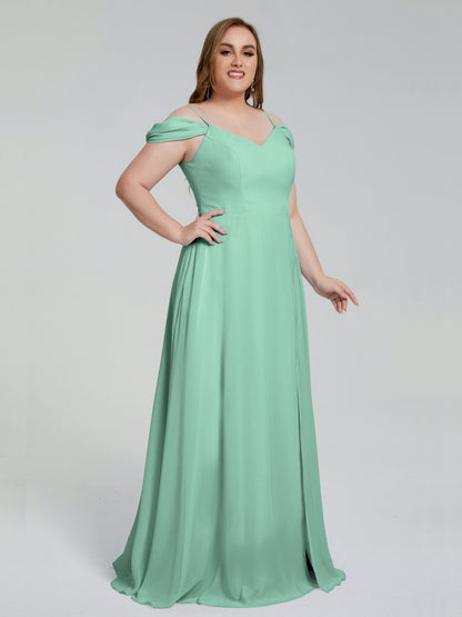 Gracie Detachable Straps Plus Size Long Bridesmaid Dresses