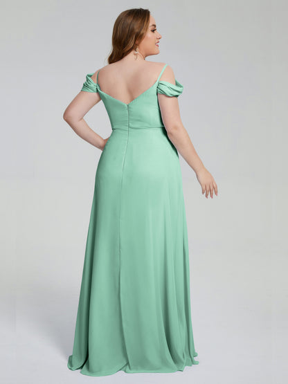 Gracie Detachable Straps Plus Size Long Bridesmaid Dresses