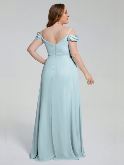 Gracie Detachable Straps Plus Size Long Bridesmaid Dresses