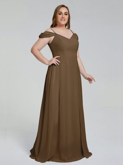 Gracie Detachable Straps Plus Size Long Bridesmaid Dresses