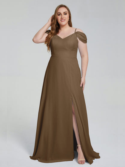 Gracie Detachable Straps Plus Size Long Bridesmaid Dresses