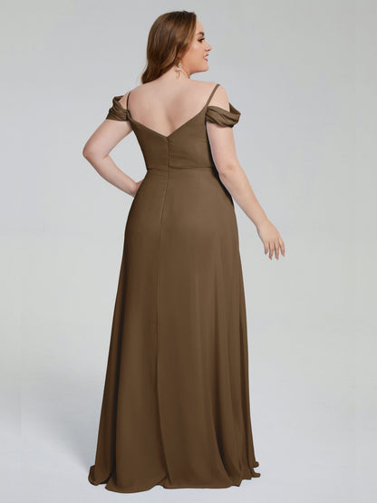 Gracie Detachable Straps Plus Size Long Bridesmaid Dresses