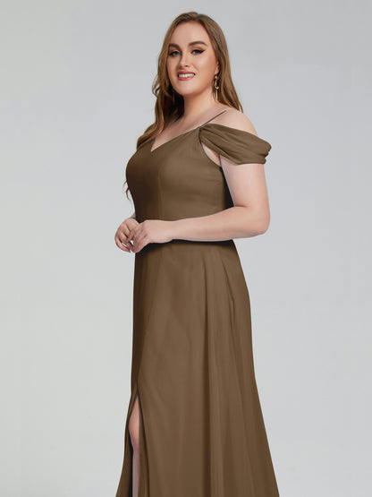 Gracie Detachable Straps Plus Size Long Bridesmaid Dresses