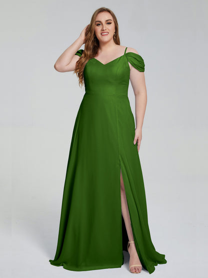 Gracie Detachable Straps Plus Size Long Bridesmaid Dresses