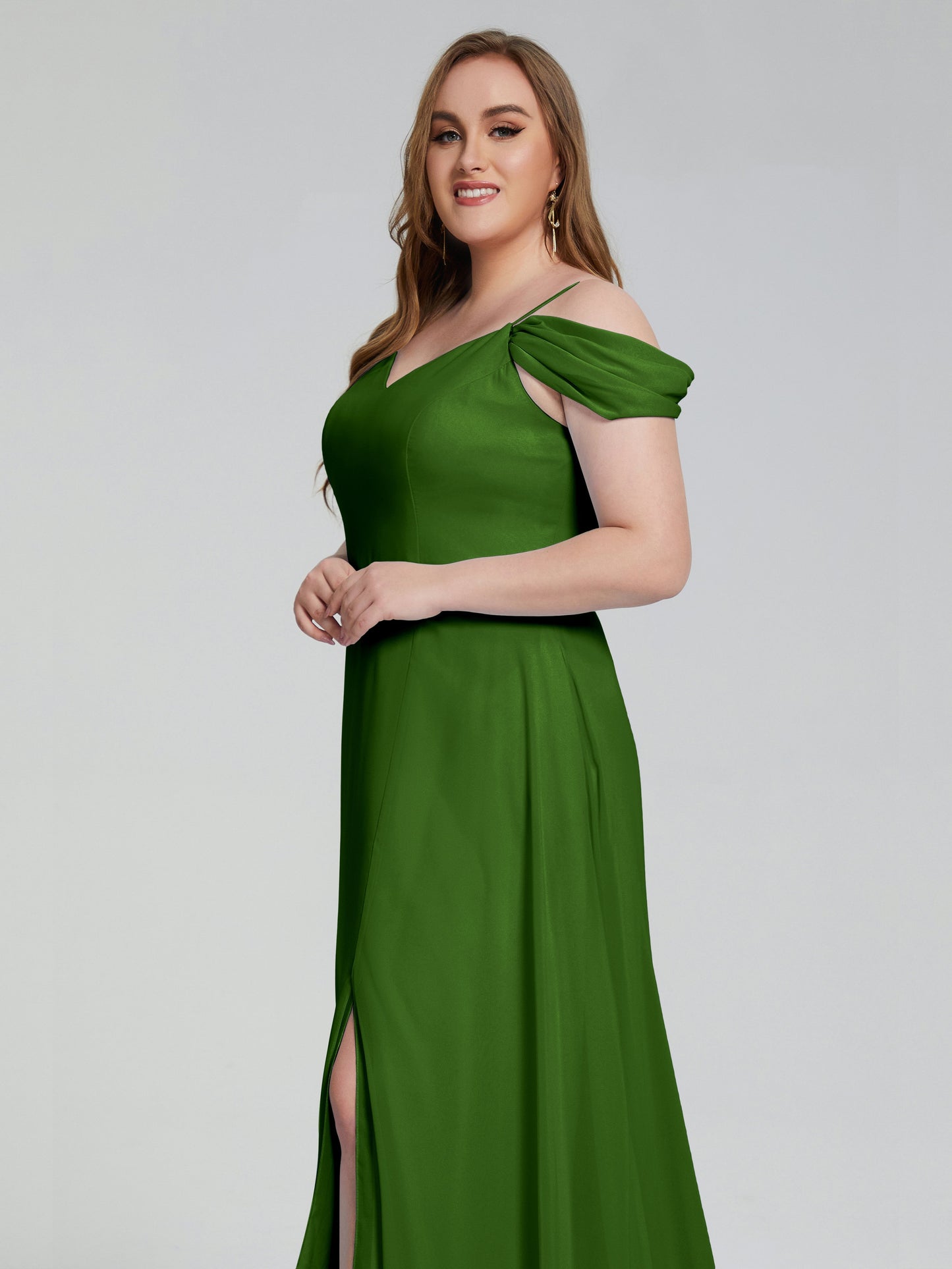 Gracie Detachable Straps Plus Size Long Bridesmaid Dresses