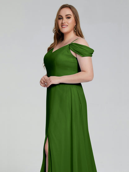Gracie Detachable Straps Plus Size Long Bridesmaid Dresses