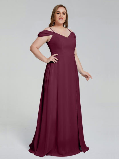 Gracie Detachable Straps Plus Size Long Bridesmaid Dresses