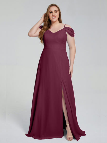 Gracie Detachable Straps Plus Size Long Bridesmaid Dresses