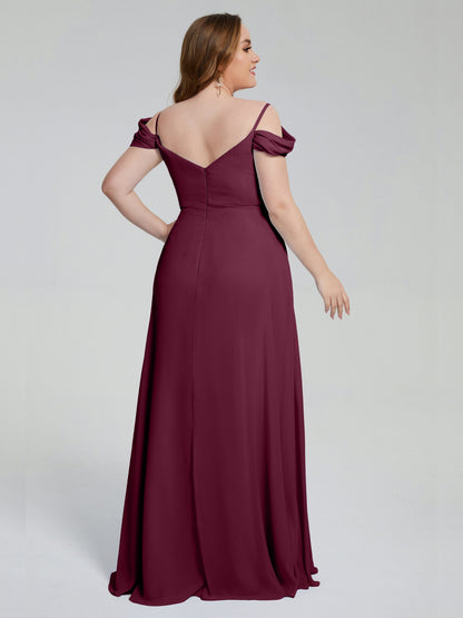 Gracie Detachable Straps Plus Size Long Bridesmaid Dresses