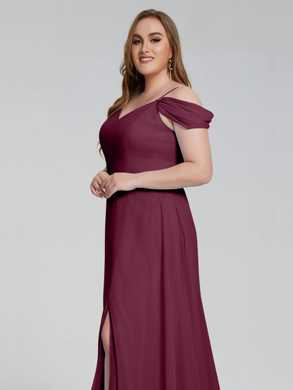 Gracie Detachable Straps Plus Size Long Bridesmaid Dresses