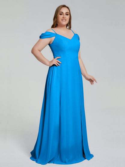 Gracie Detachable Straps Plus Size Long Bridesmaid Dresses