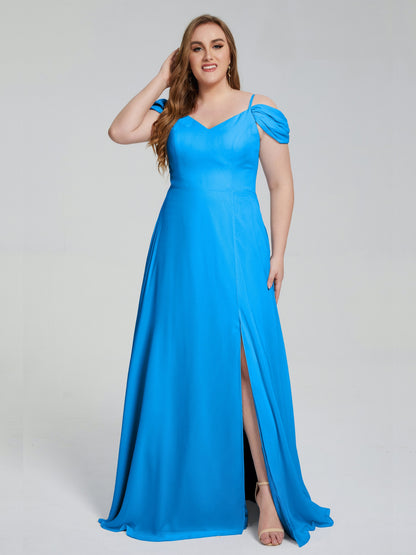 Gracie Detachable Straps Plus Size Long Bridesmaid Dresses