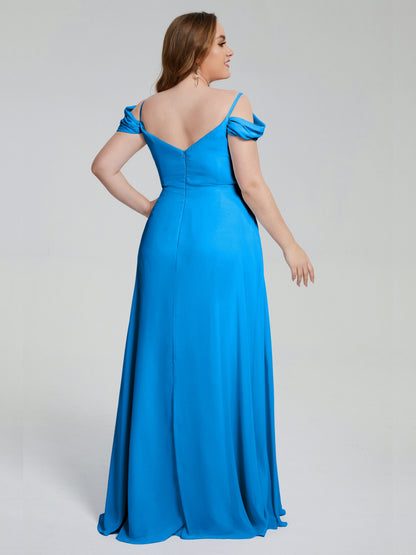 Gracie Detachable Straps Plus Size Long Bridesmaid Dresses
