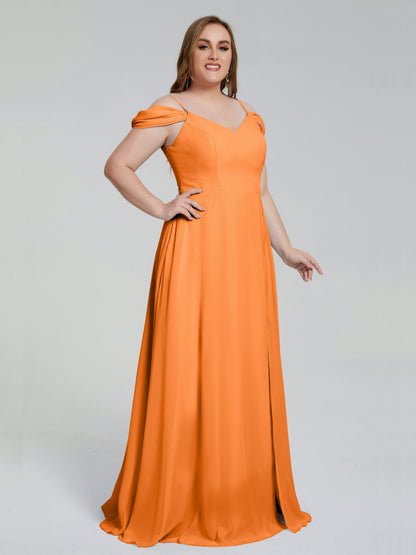 Gracie Detachable Straps Plus Size Long Bridesmaid Dresses