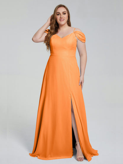 Gracie Detachable Straps Plus Size Long Bridesmaid Dresses