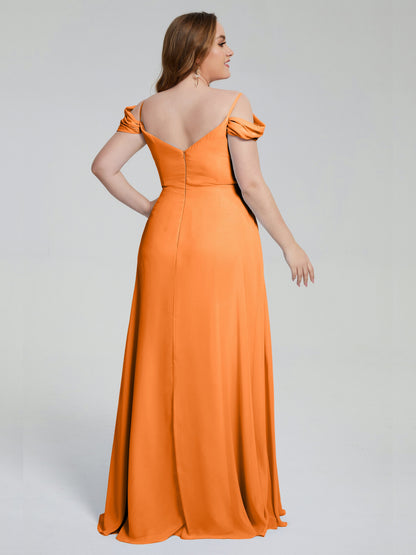 Gracie Detachable Straps Plus Size Long Bridesmaid Dresses