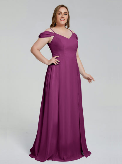 Gracie Detachable Straps Plus Size Long Bridesmaid Dresses
