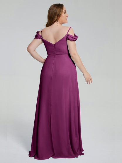 Gracie Detachable Straps Plus Size Long Bridesmaid Dresses