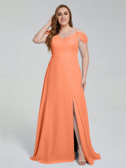 Gracie Detachable Straps Plus Size Long Bridesmaid Dresses