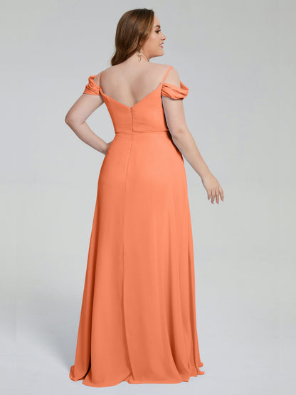 Gracie Detachable Straps Plus Size Long Bridesmaid Dresses