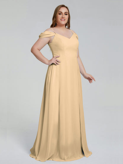 Gracie Detachable Straps Plus Size Long Bridesmaid Dresses