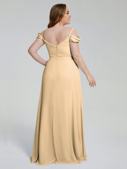 Gracie Detachable Straps Plus Size Long Bridesmaid Dresses