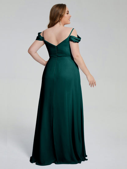Gracie Detachable Straps Plus Size Long Bridesmaid Dresses