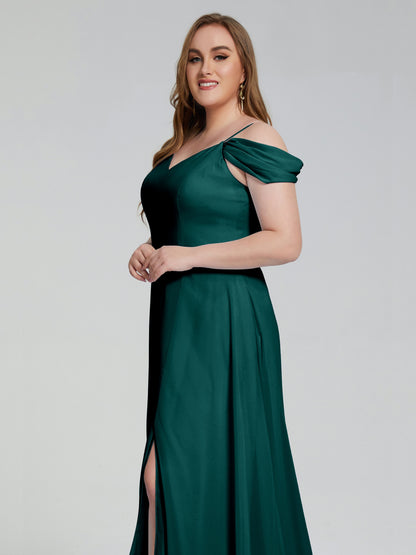 Gracie Detachable Straps Plus Size Long Bridesmaid Dresses