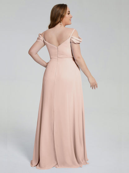 Gracie Detachable Straps Plus Size Long Bridesmaid Dresses