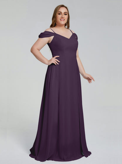 Gracie Detachable Straps Plus Size Long Bridesmaid Dresses