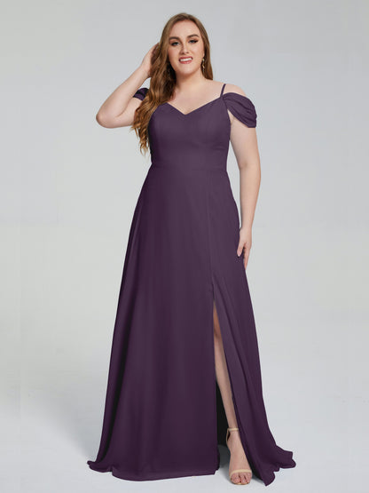 Gracie Detachable Straps Plus Size Long Bridesmaid Dresses