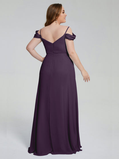 Gracie Detachable Straps Plus Size Long Bridesmaid Dresses