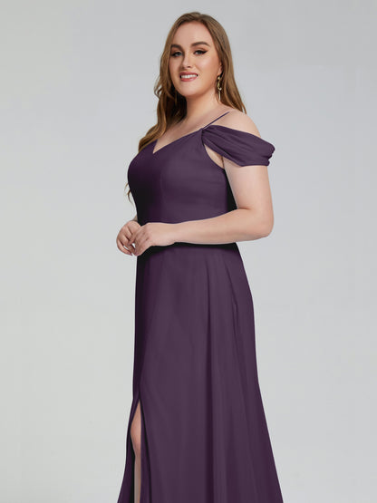 Gracie Detachable Straps Plus Size Long Bridesmaid Dresses