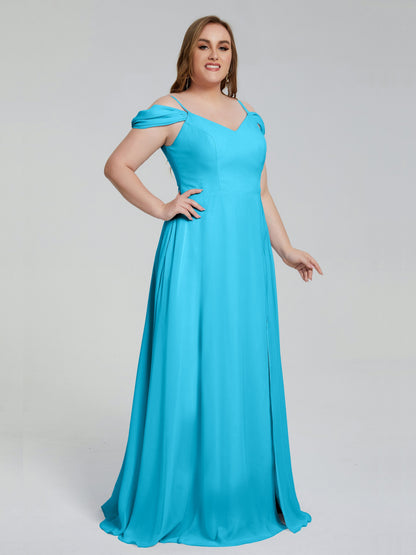 Gracie Detachable Straps Plus Size Long Bridesmaid Dresses
