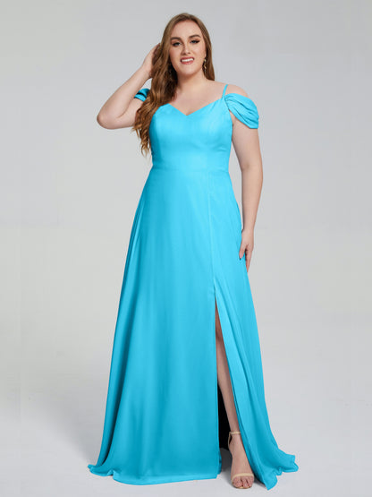 Gracie Detachable Straps Plus Size Long Bridesmaid Dresses