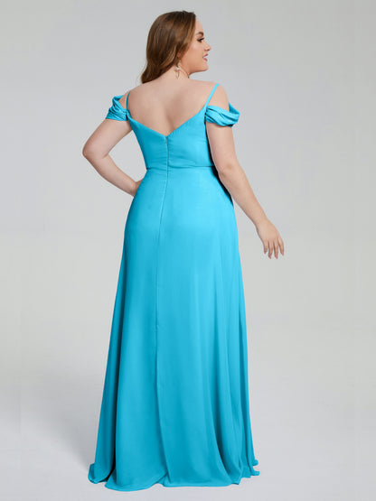 Gracie Detachable Straps Plus Size Long Bridesmaid Dresses