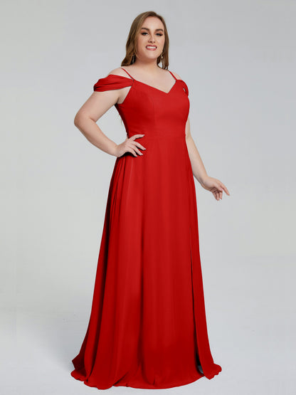 Gracie Detachable Straps Plus Size Long Bridesmaid Dresses