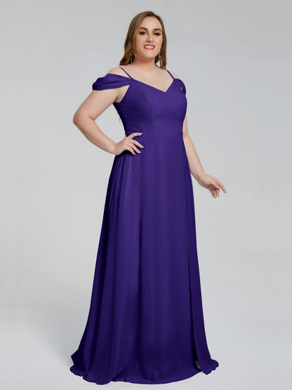 Gracie Detachable Straps Plus Size Long Bridesmaid Dresses