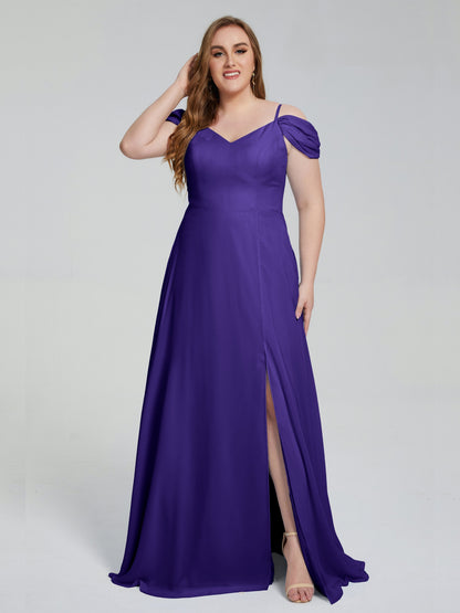 Gracie Detachable Straps Plus Size Long Bridesmaid Dresses